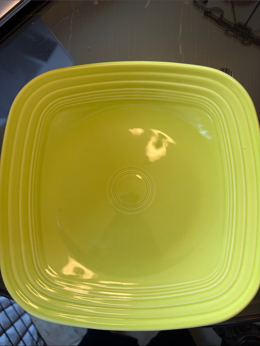 Fiesta Homer Laughlin lime green 11” square dinner plate